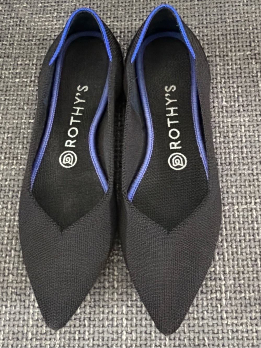 Rothy’s The Point Knit Ballet Flats Black Size 8 Women's Comfort Shoes Slip On - Picture 2 of 7